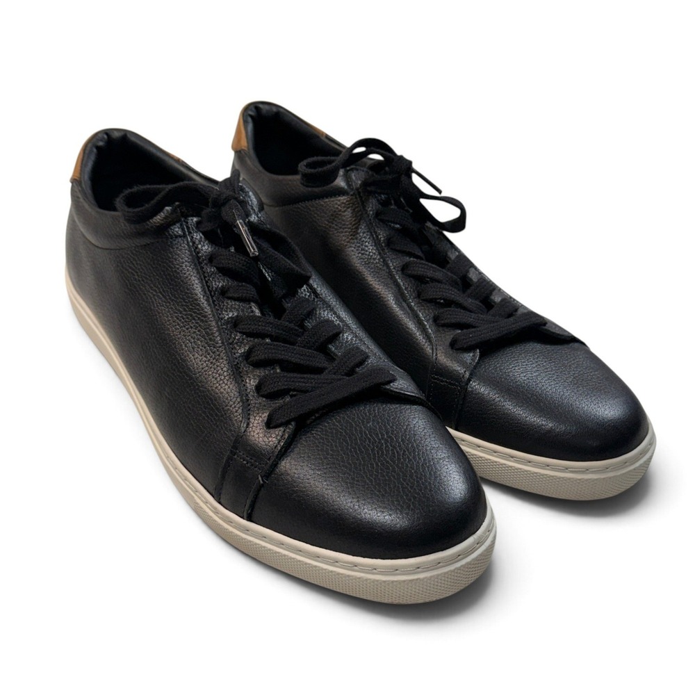Allen Edmonds Courtside Black Pebbled Leather Sneakers Mens 11.5 D Lace Up